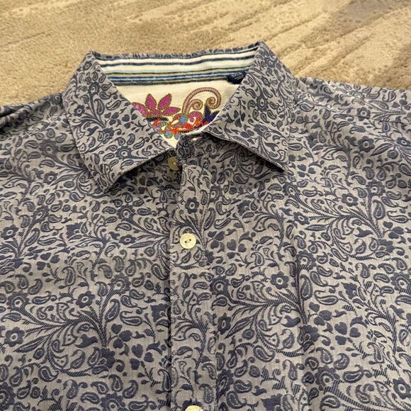 robert graham long sleeve shirt 3XLB flower print all over in EUC flip cuffs - Picture 2 of 12